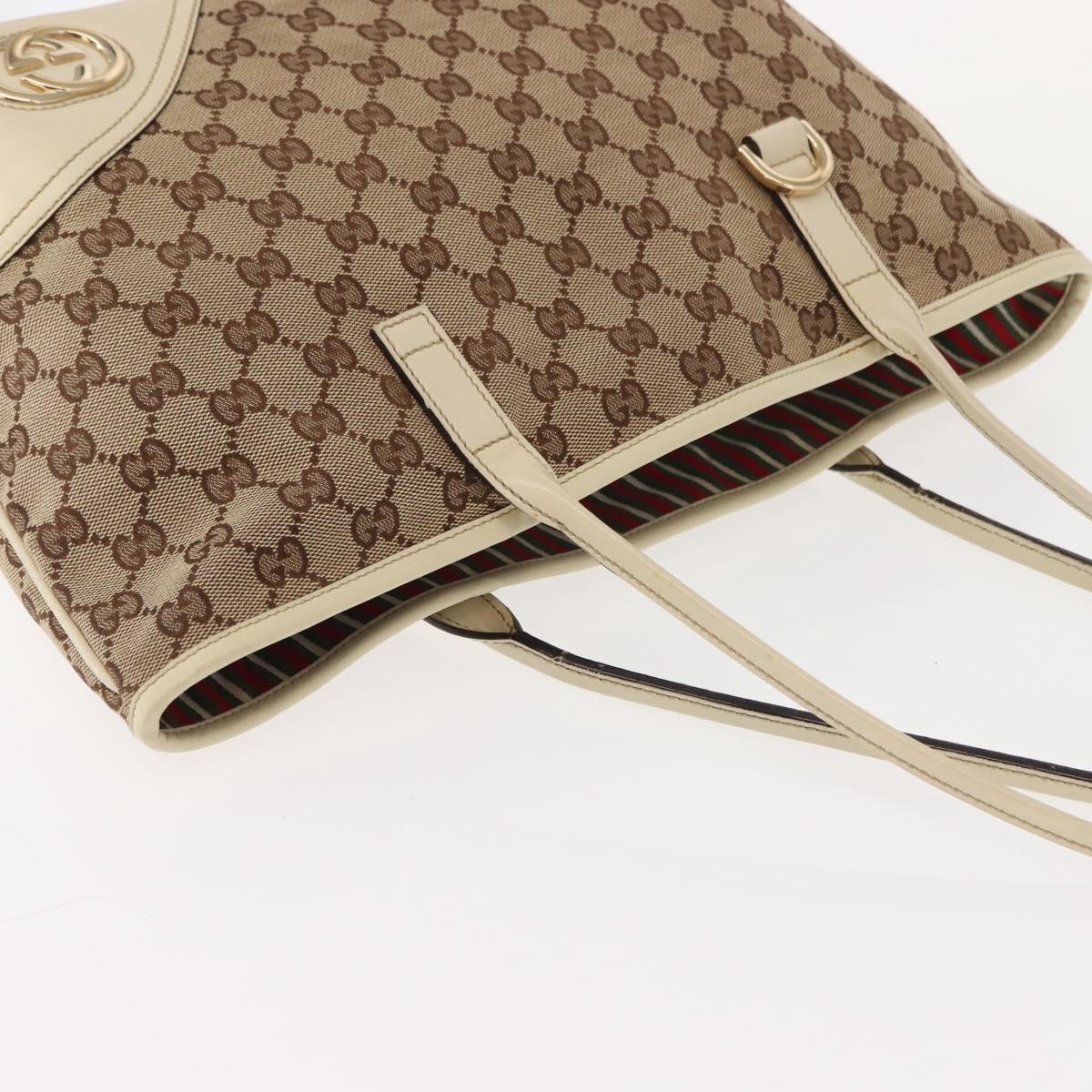 GUCCI GG Canvas Abbey Tote Bag Beige 169946 Auth 147873