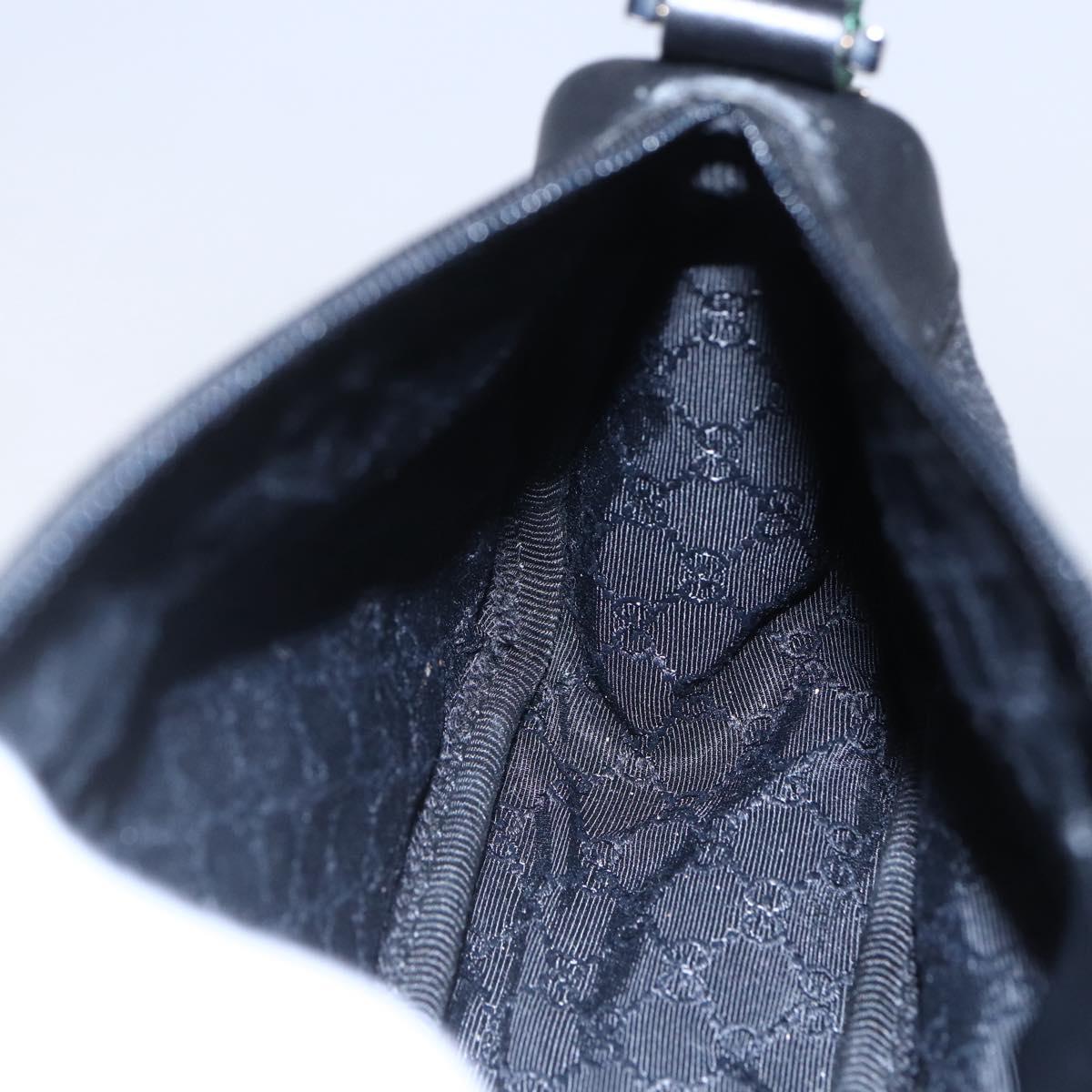 GUCCI Web Sherry Line Accessory Pouch Canvas Black Red Green 92820 Auth 147877