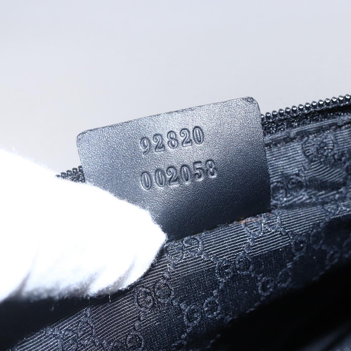 GUCCI Web Sherry Line Accessory Pouch Canvas Black Red Green 92820 Auth 147877