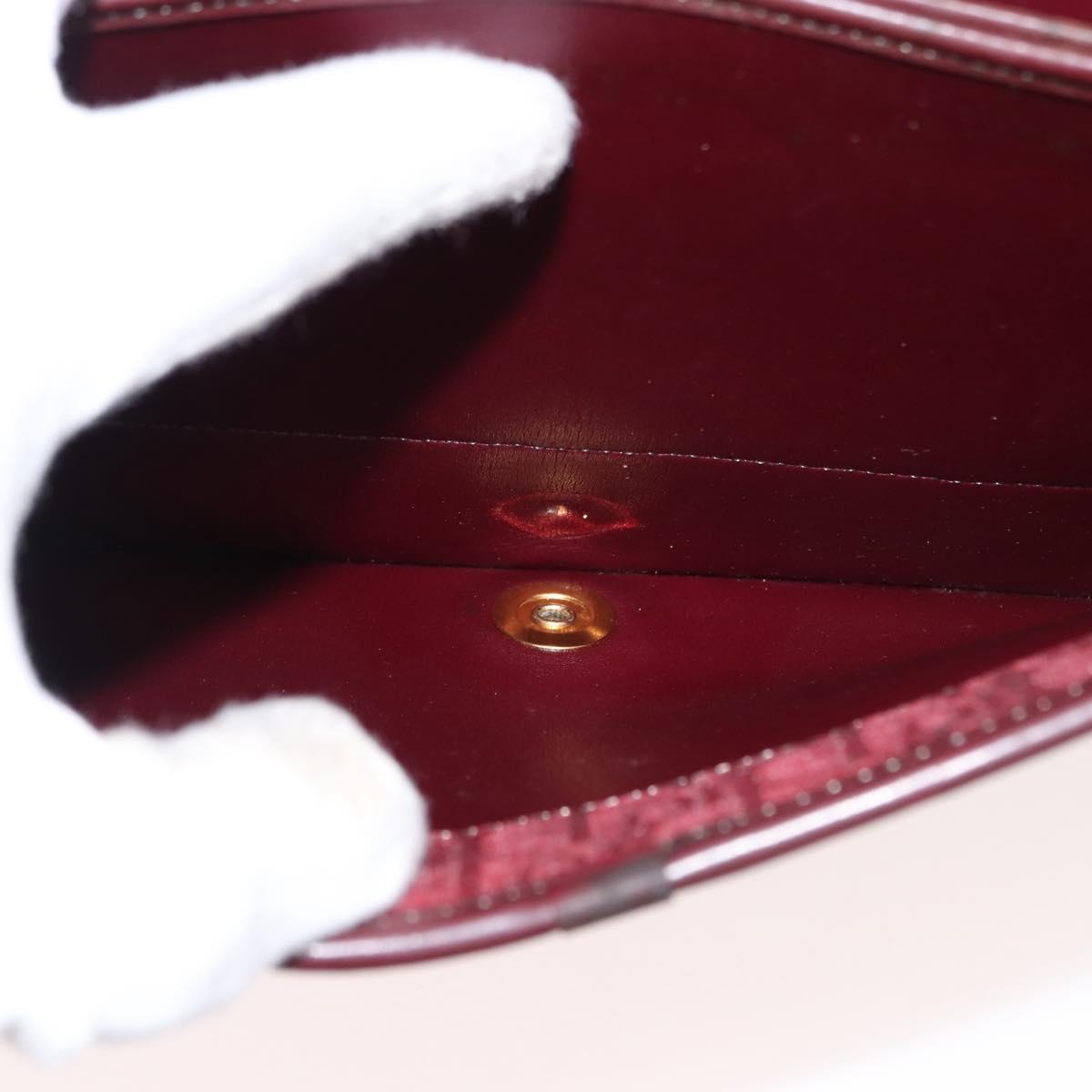 Christian Dior Trotter Canvas Chain Shoulder Bag Red Gold Auth 147884