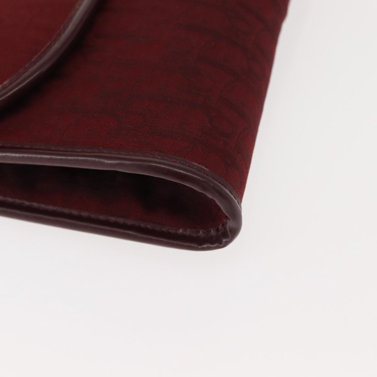 Christian Dior Trotter Canvas Chain Shoulder Bag Red Gold Auth 147885