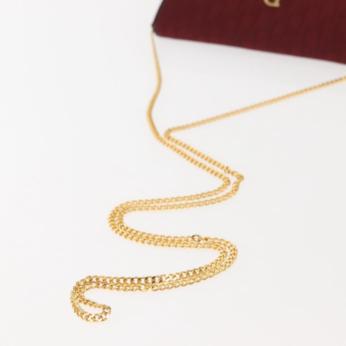 Christian Dior Trotter Canvas Chain Shoulder Bag Red Gold Auth 147885