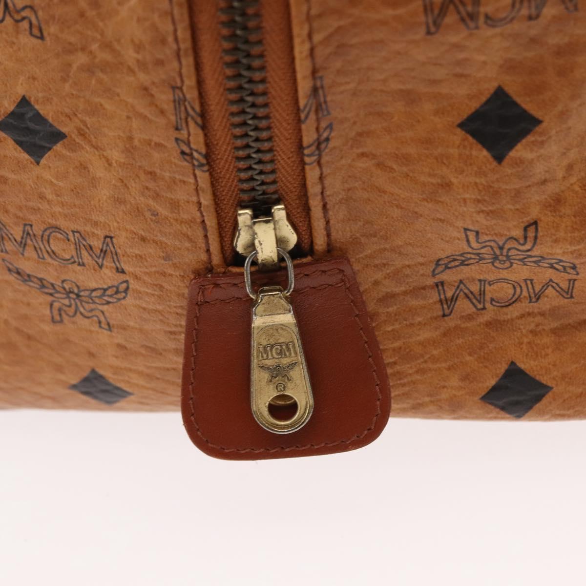 MCM Logogram Vicetos Hand Bag PVC Leather Brown Gold Auth 147887