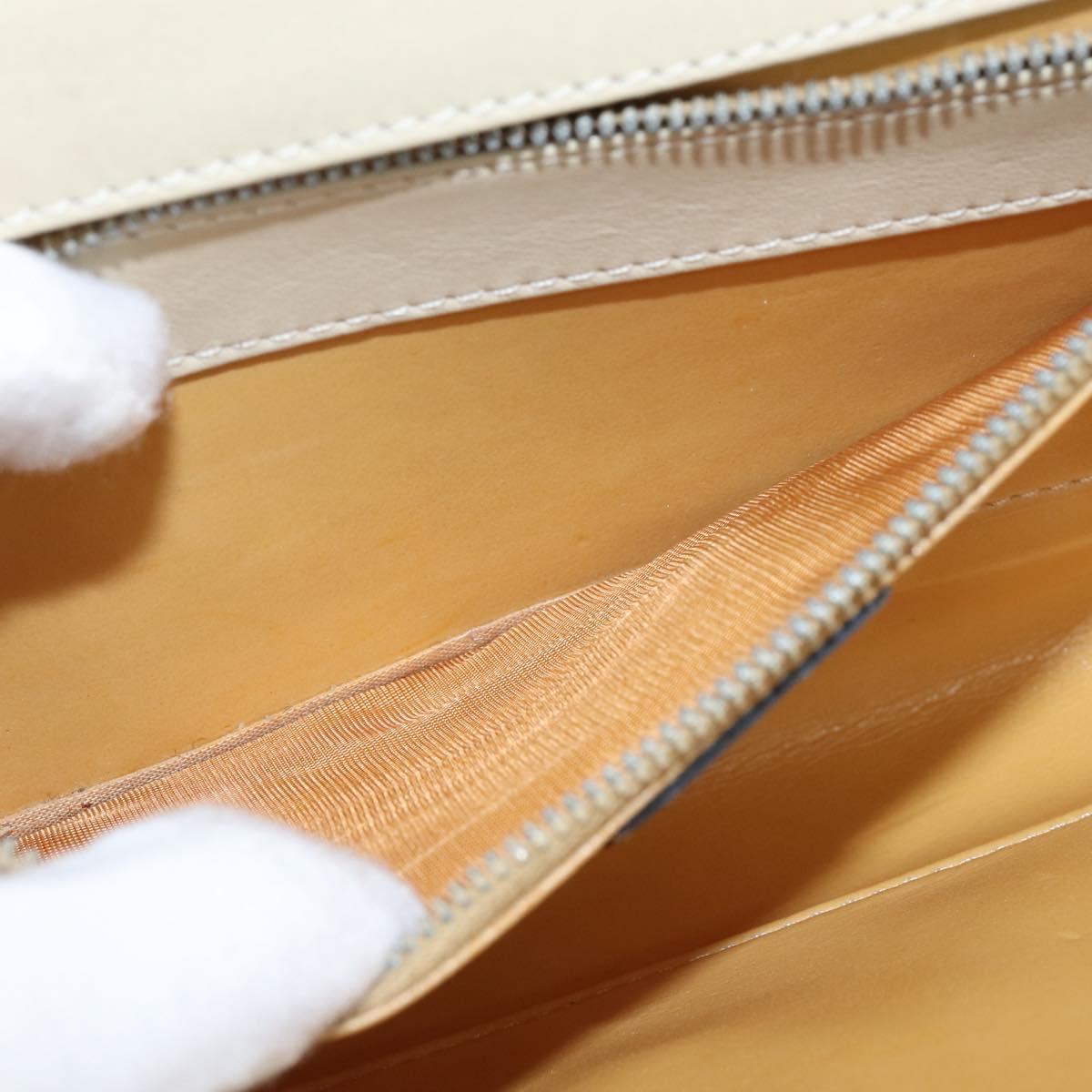 CELINE Shoulder Bag Leather Beige Gold Auth 147891