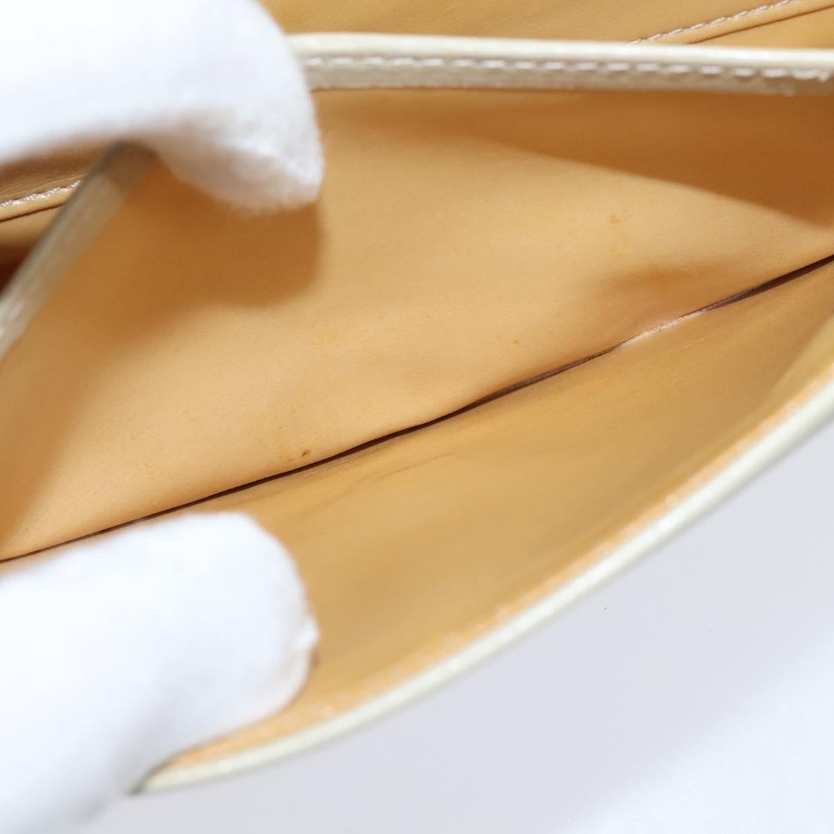 CELINE Shoulder Bag Leather Beige Gold Auth 147891