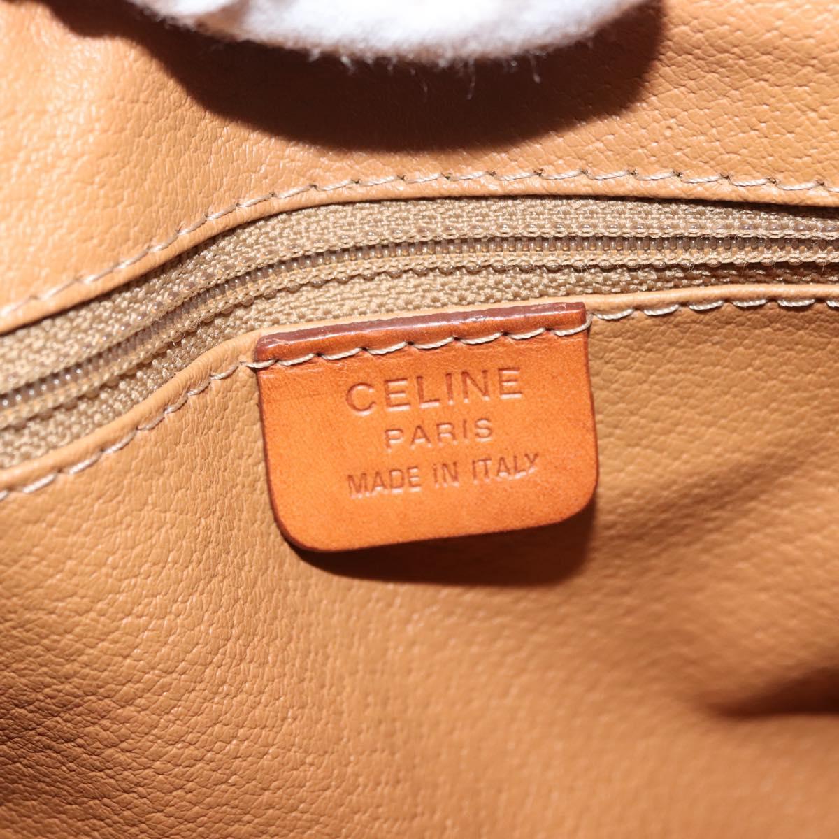 CELINE Macadam Canvas Hand Bag PVC Brown Gold Auth 147895