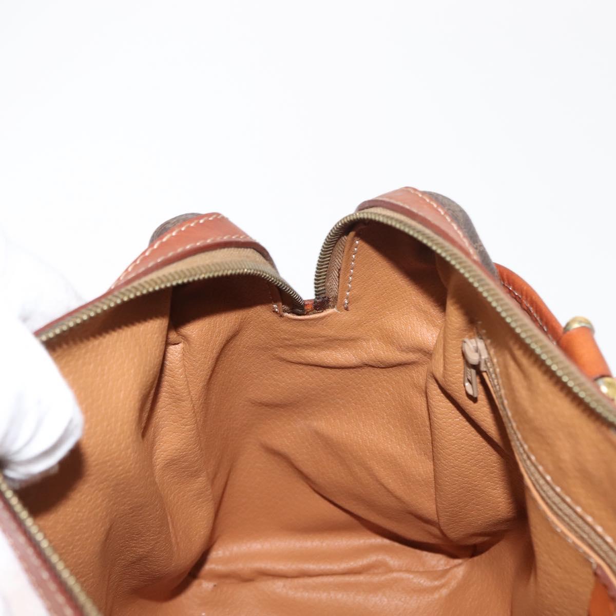 CELINE Macadam Canvas Hand Bag PVC Brown Gold Auth 147895