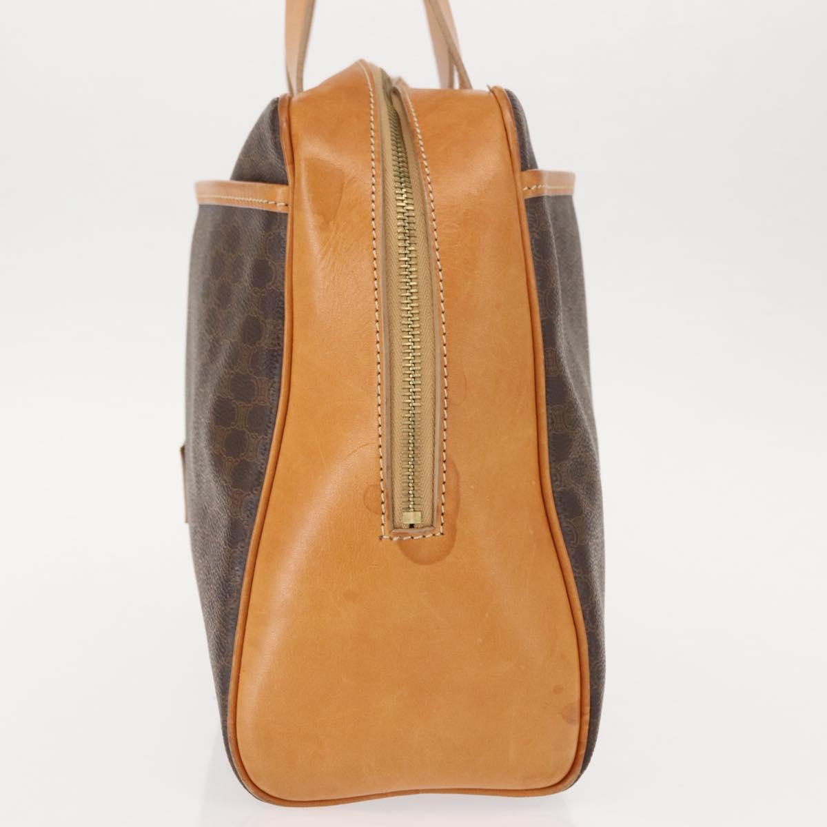 CELINE Macadam Canvas Hand Bag PVC Brown Gold Auth 147897