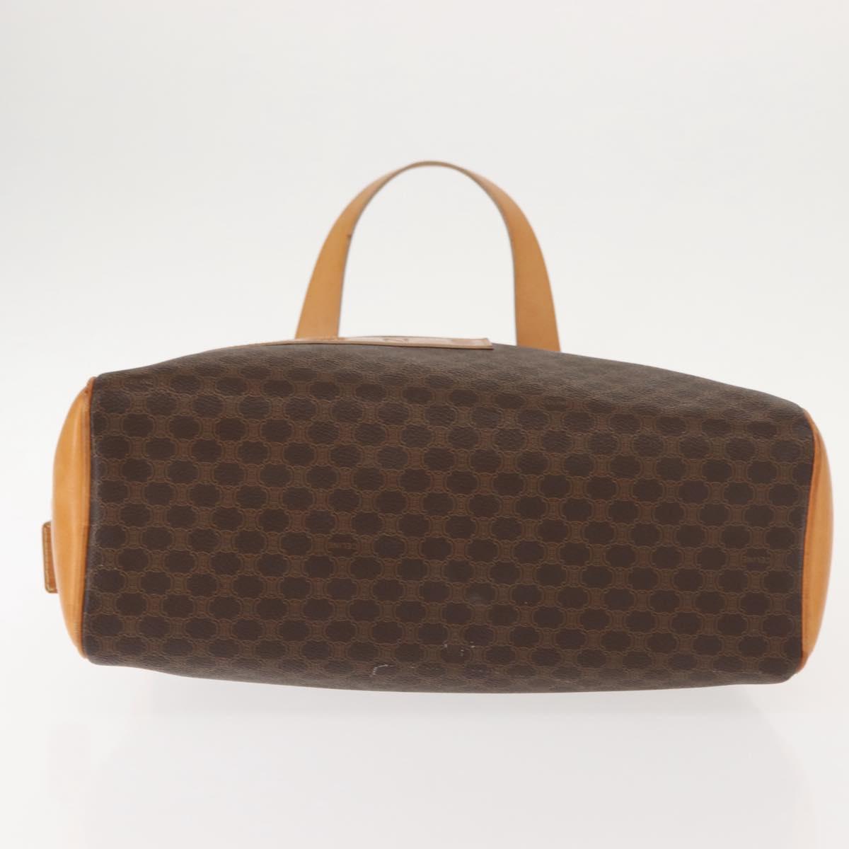 CELINE Macadam Canvas Hand Bag PVC Brown Gold Auth 147897