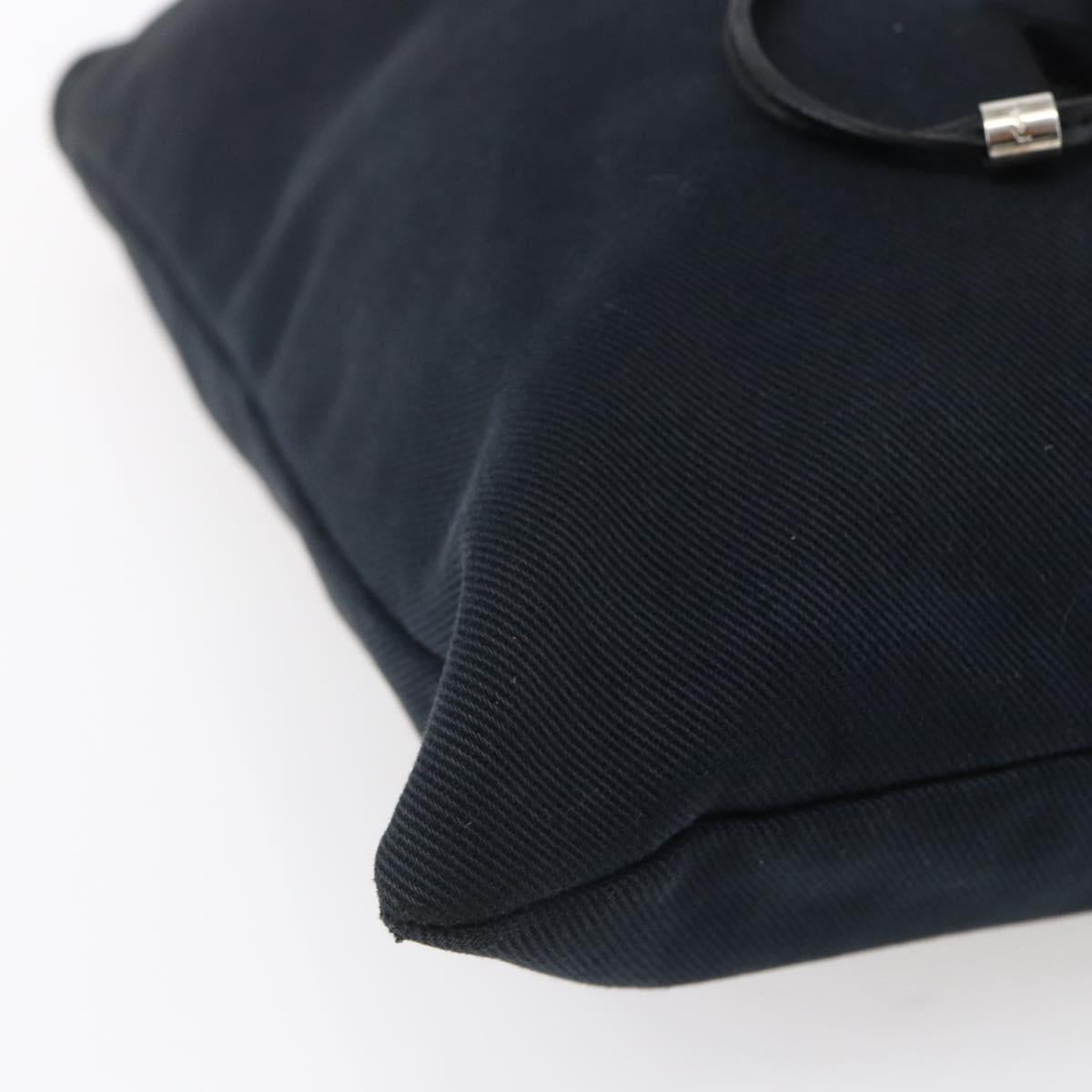 SAINT LAURENT Kahala Tote Bag Canvas Black Silver Auth 147900