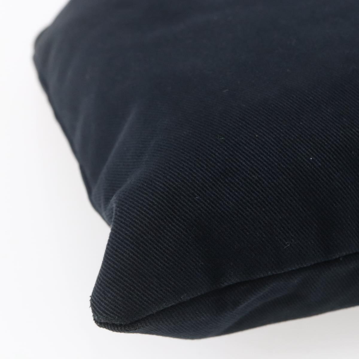 SAINT LAURENT Kahala Tote Bag Canvas Black Silver Auth 147900