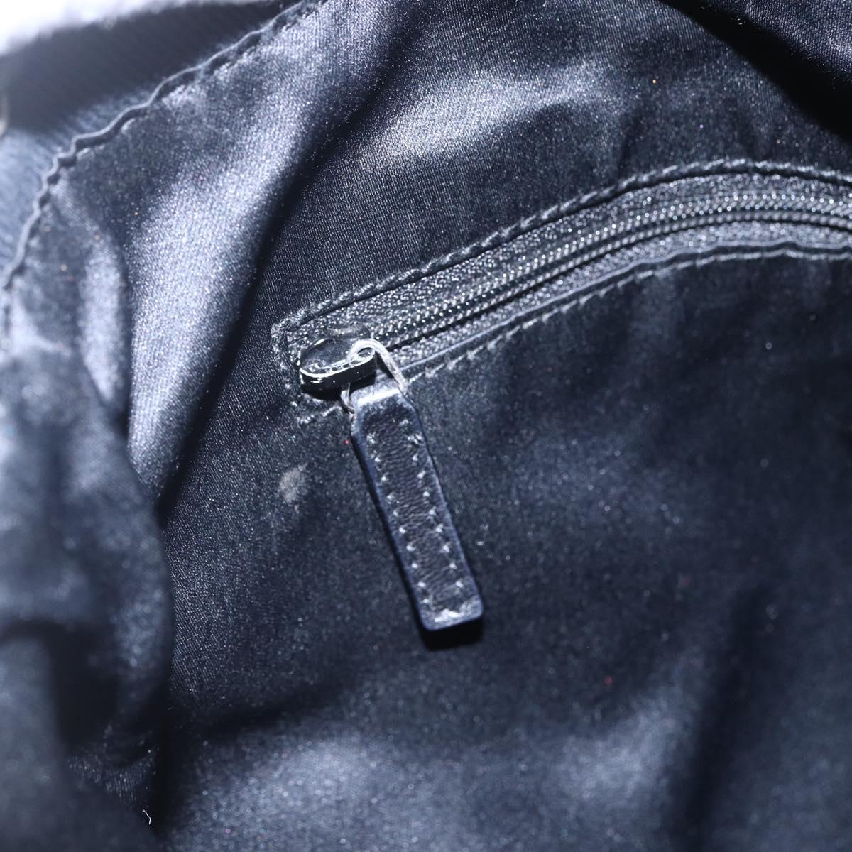 SAINT LAURENT Kahala Tote Bag Canvas Black Silver Auth 147900