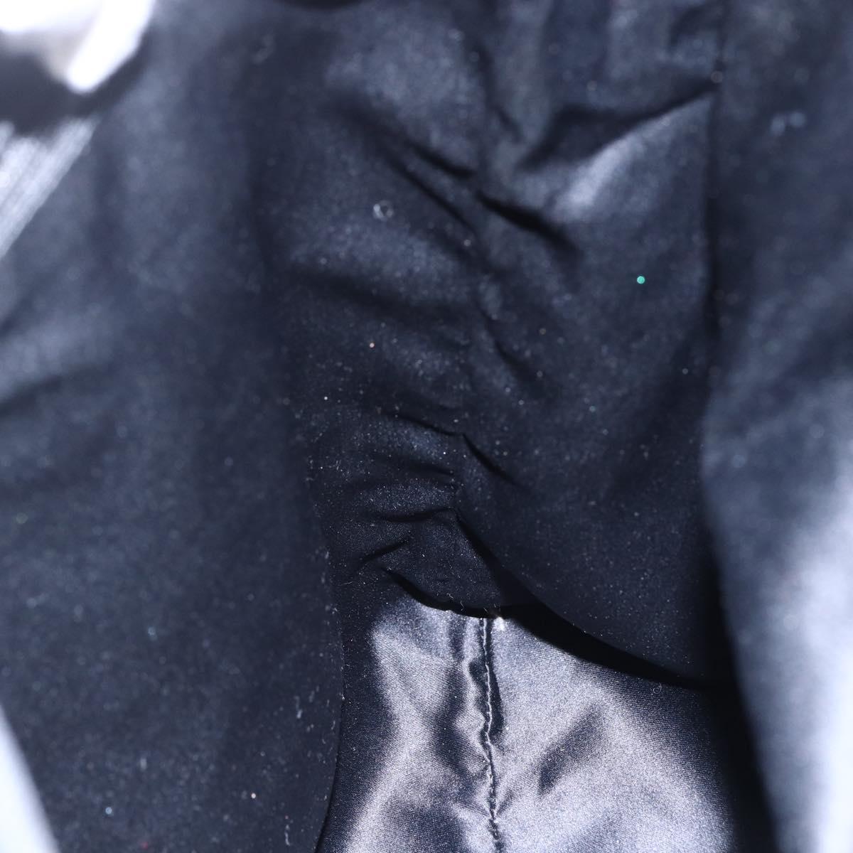 SAINT LAURENT Kahala Tote Bag Canvas Black Silver Auth 147900