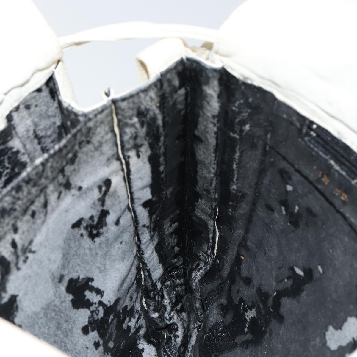 LOEWE Anagram Shoulder Bag Leather White Auth 147902