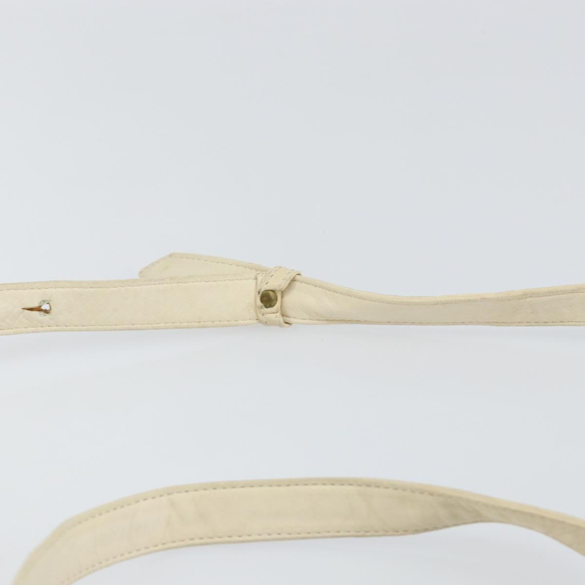 LOEWE Anagram Shoulder Bag Leather White Auth 147902