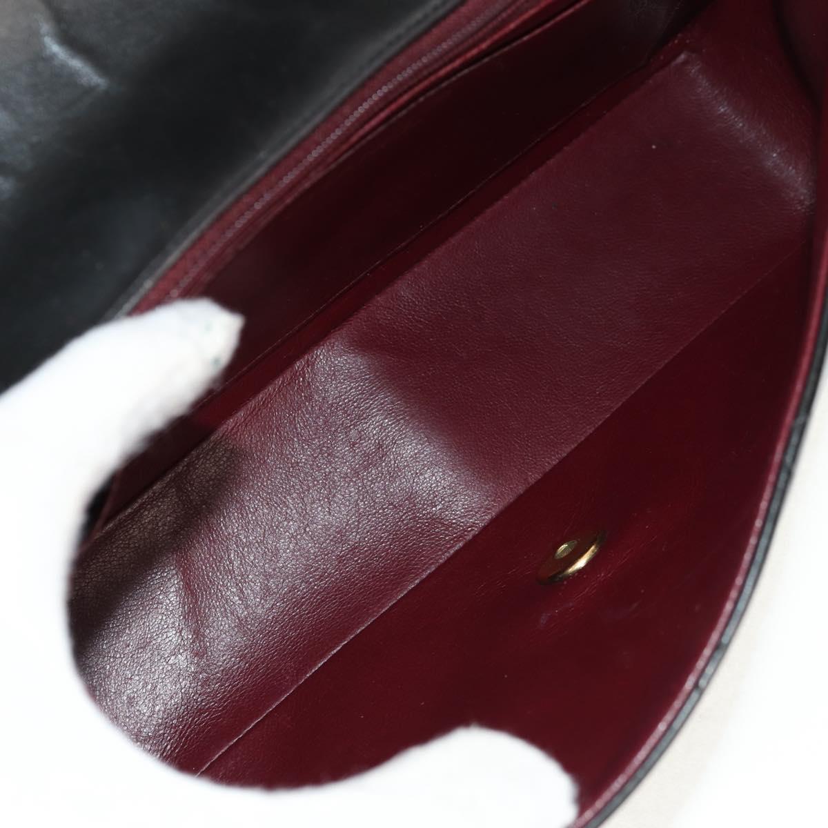 CHANEL Matelasse Chain Diana Shoulder Bag Lamb Skin Black Gold CC Auth 147913V