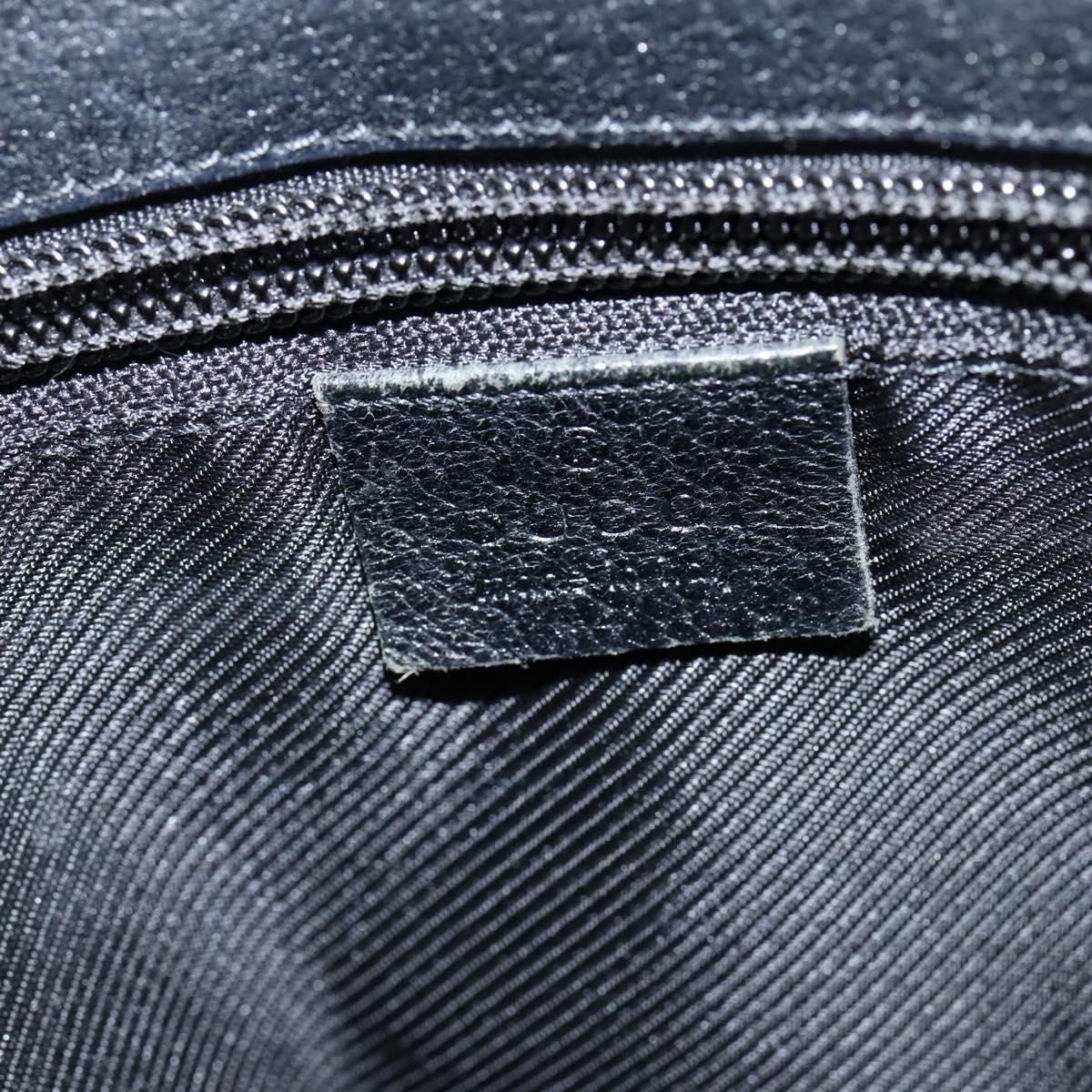 GUCCI GG Canvas Shoulder Bag Black Silver 114273 Auth 147943