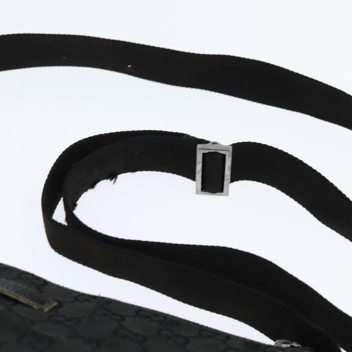 GUCCI GG Canvas Shoulder Bag Black Silver 114273 Auth 147943