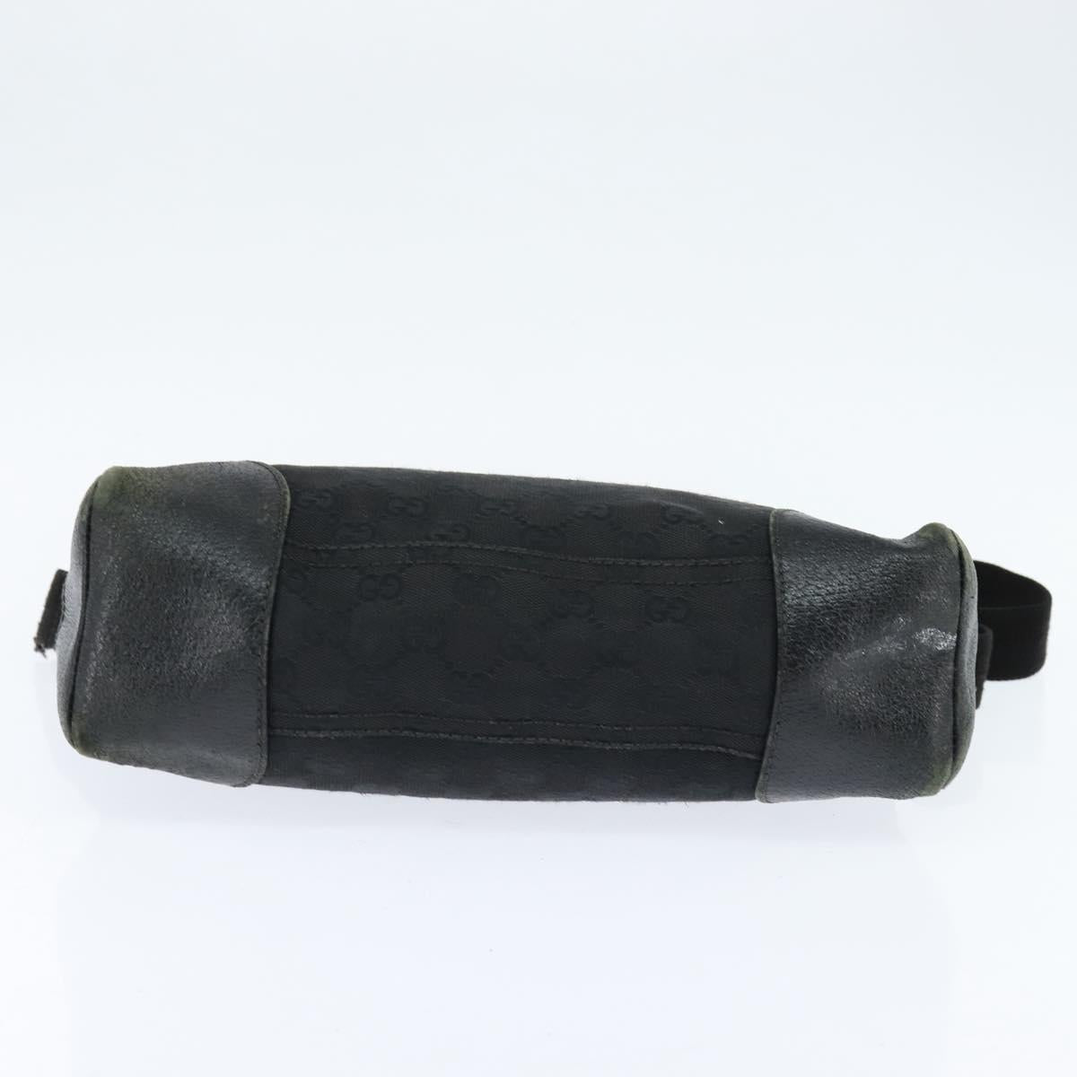 GUCCI GG Canvas Shoulder Bag Black Silver 114273 Auth 147943