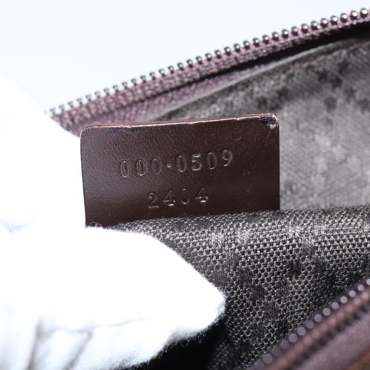 GUCCI Bamboo Hand Bag Nylon 2way Brown Silver 000 2404 Auth 147946