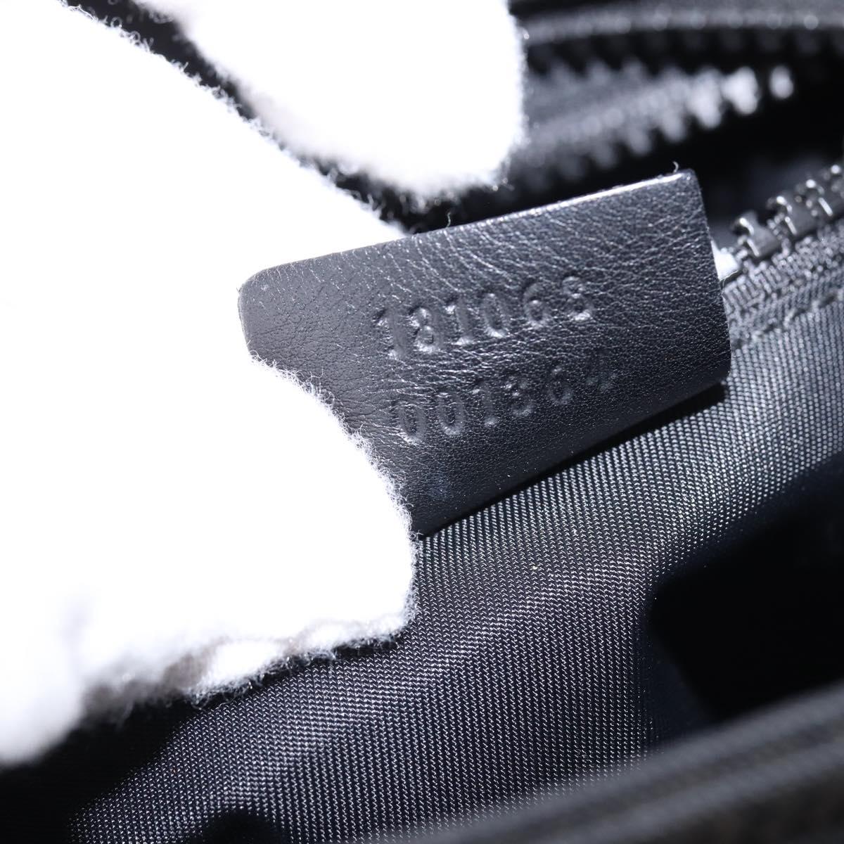 GUCCI Web Sherry Line Shoulder Bag Nylon Black 181068 Auth 147947