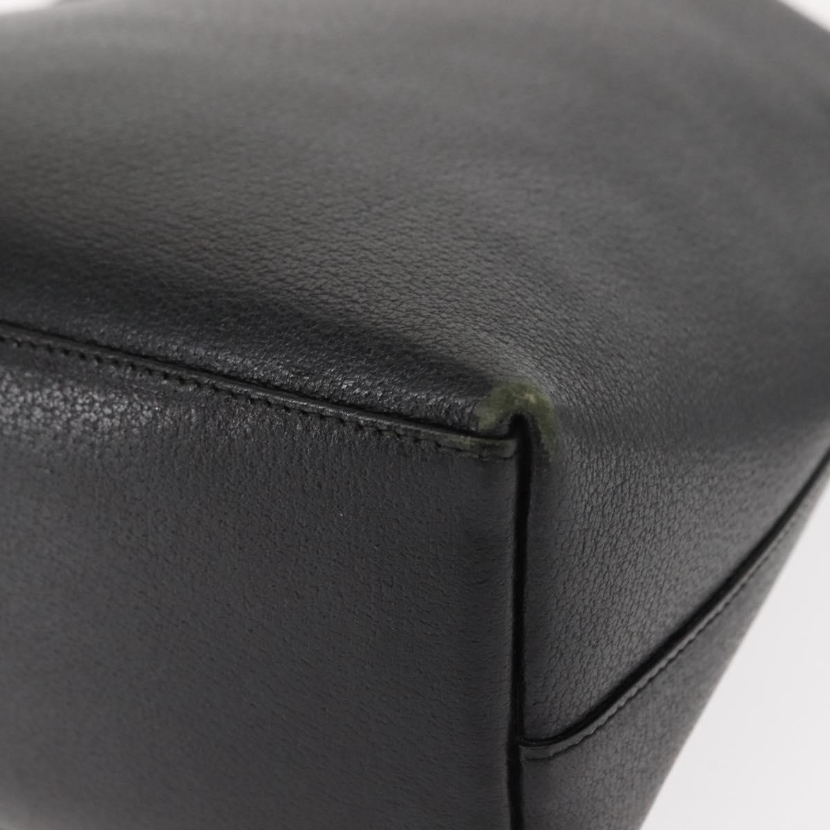 GUCCI Bamboo Shoulder Bag Leather Black Gold 001 2113 1880 Auth 147949