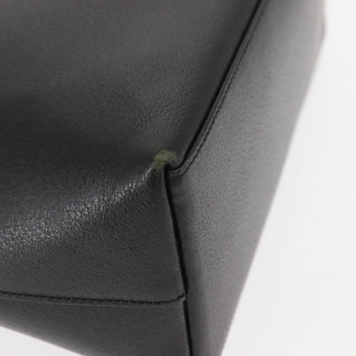 GUCCI Bamboo Shoulder Bag Leather Black Gold 001 2113 1880 Auth 147949