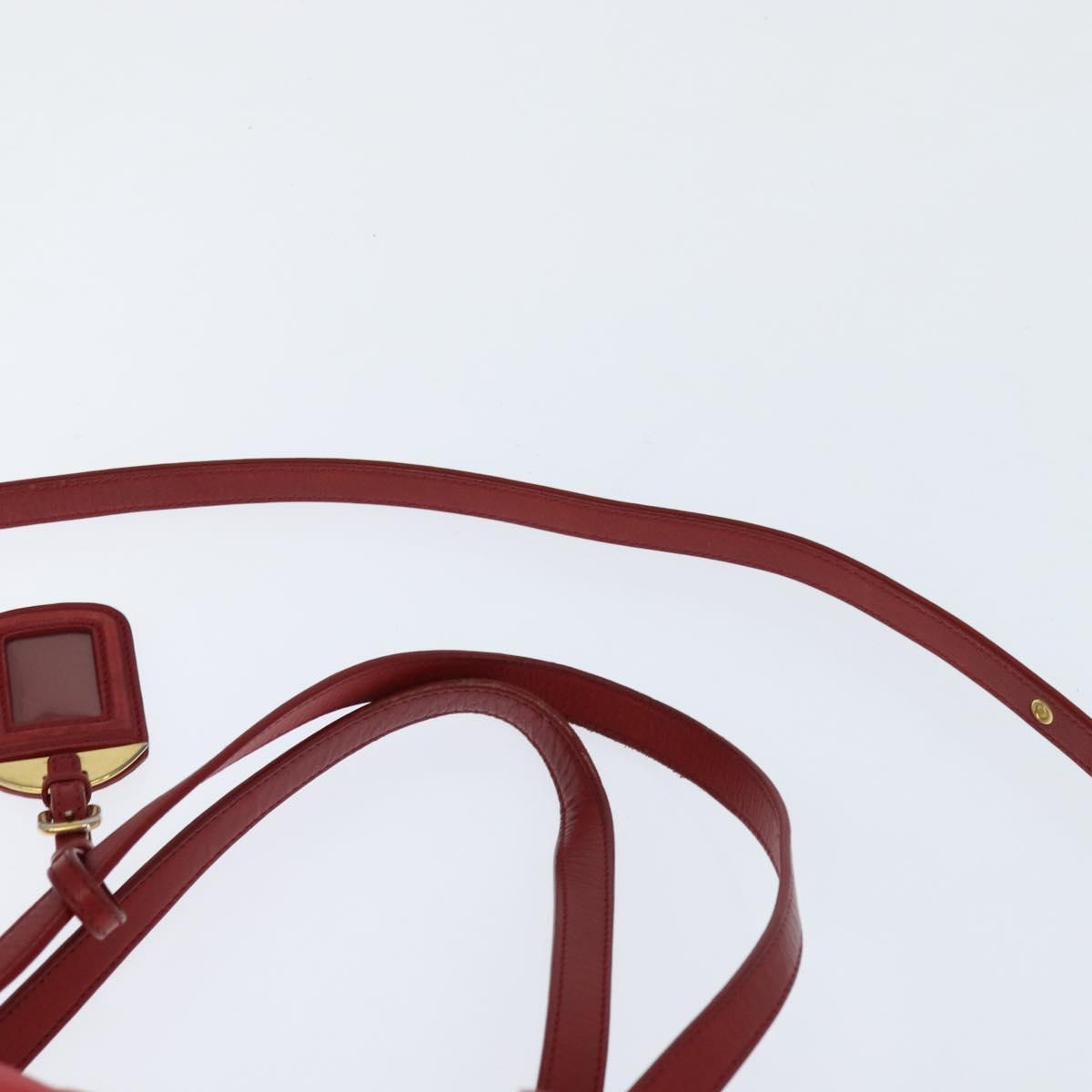 PRADA Tote Bag Nylon 2way Red Gold Auth 147953