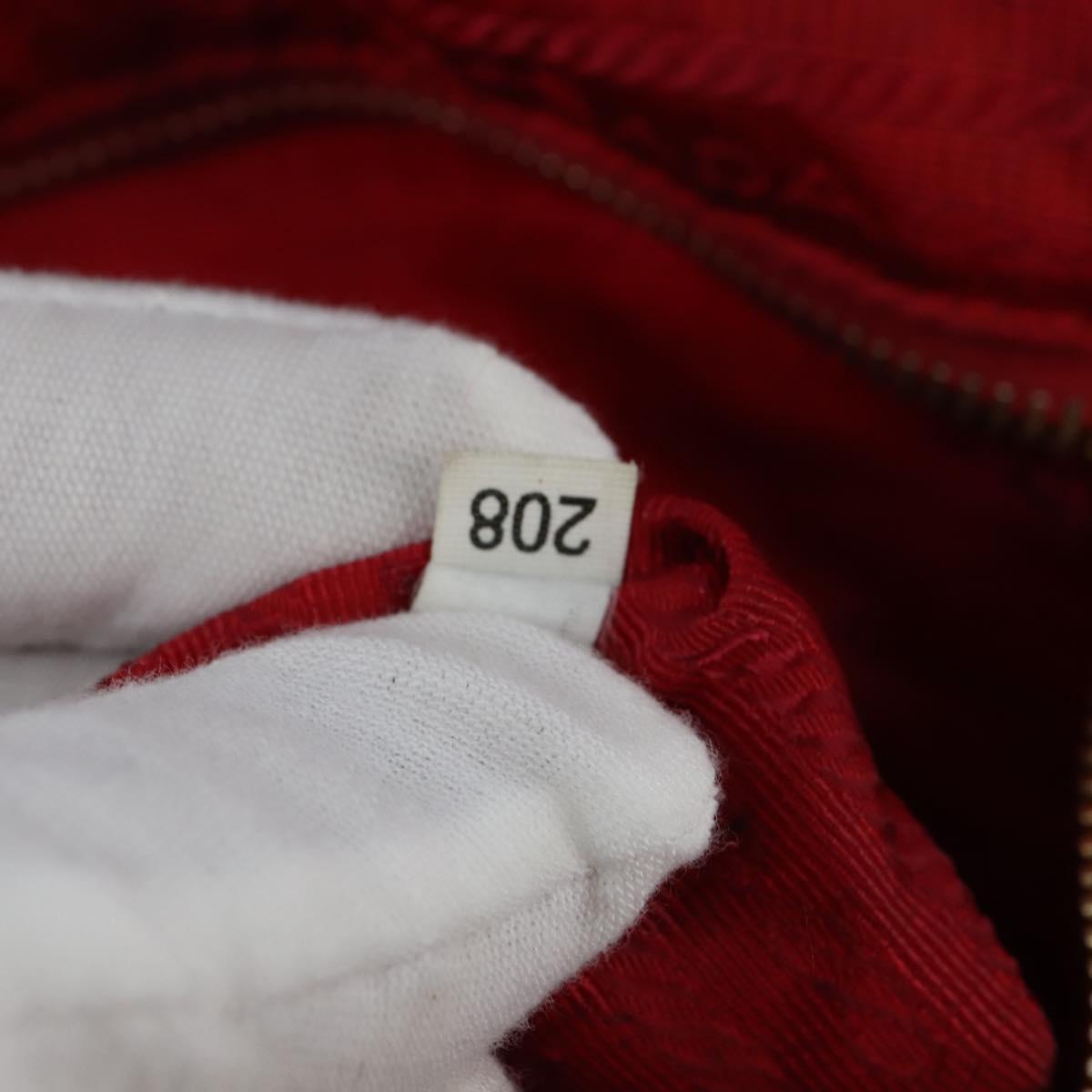 PRADA Tote Bag Nylon 2way Red Gold Auth 147953