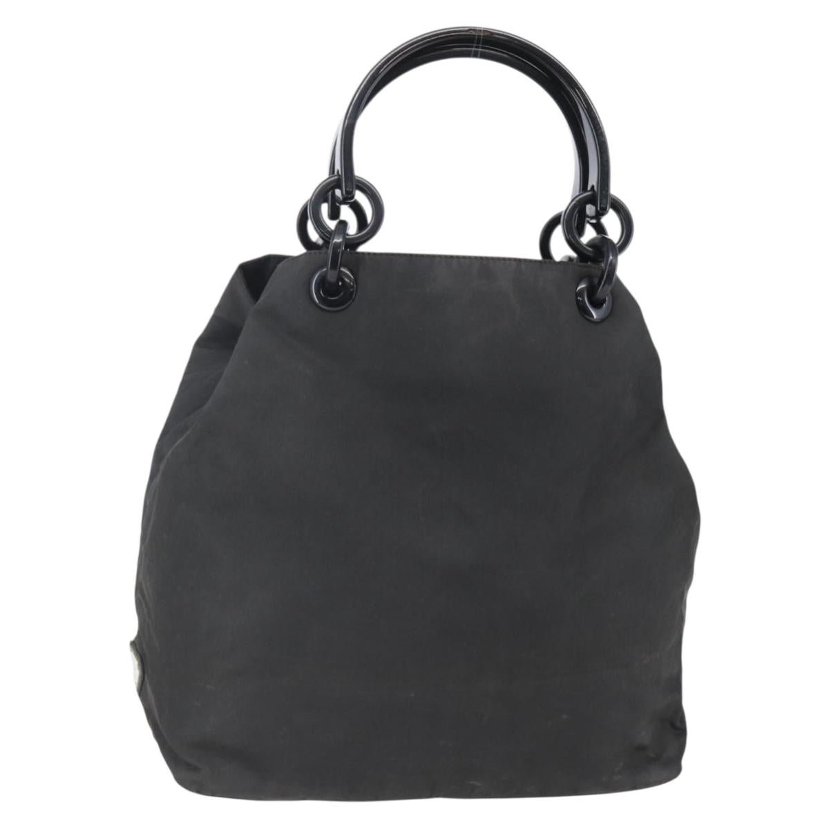 PRADA Tote Bag Nylon Black Auth 147955