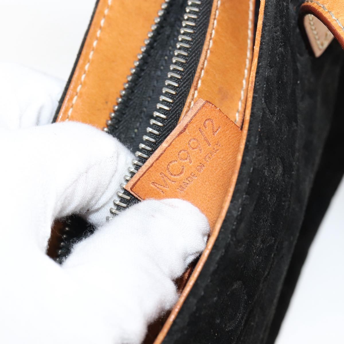 CELINE C Sulky Hand Bag Suede Black Silver Auth 147956