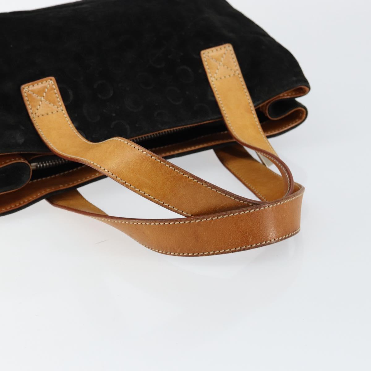CELINE C Sulky Hand Bag Suede Black Silver Auth 147956