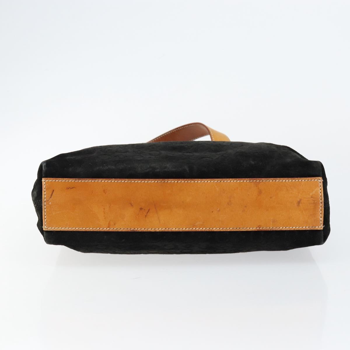 CELINE C Sulky Hand Bag Suede Black Silver Auth 147956