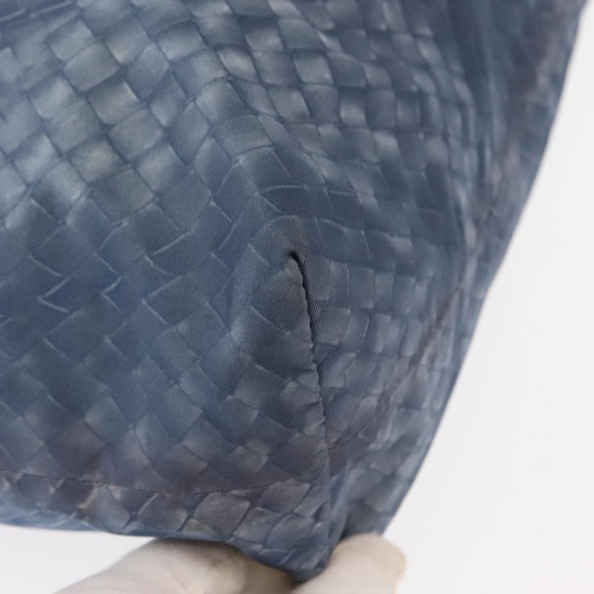 BOTTEGA VENETA INTRECCIATO Transcription Pattern Bag Nylon Blue Auth 147964