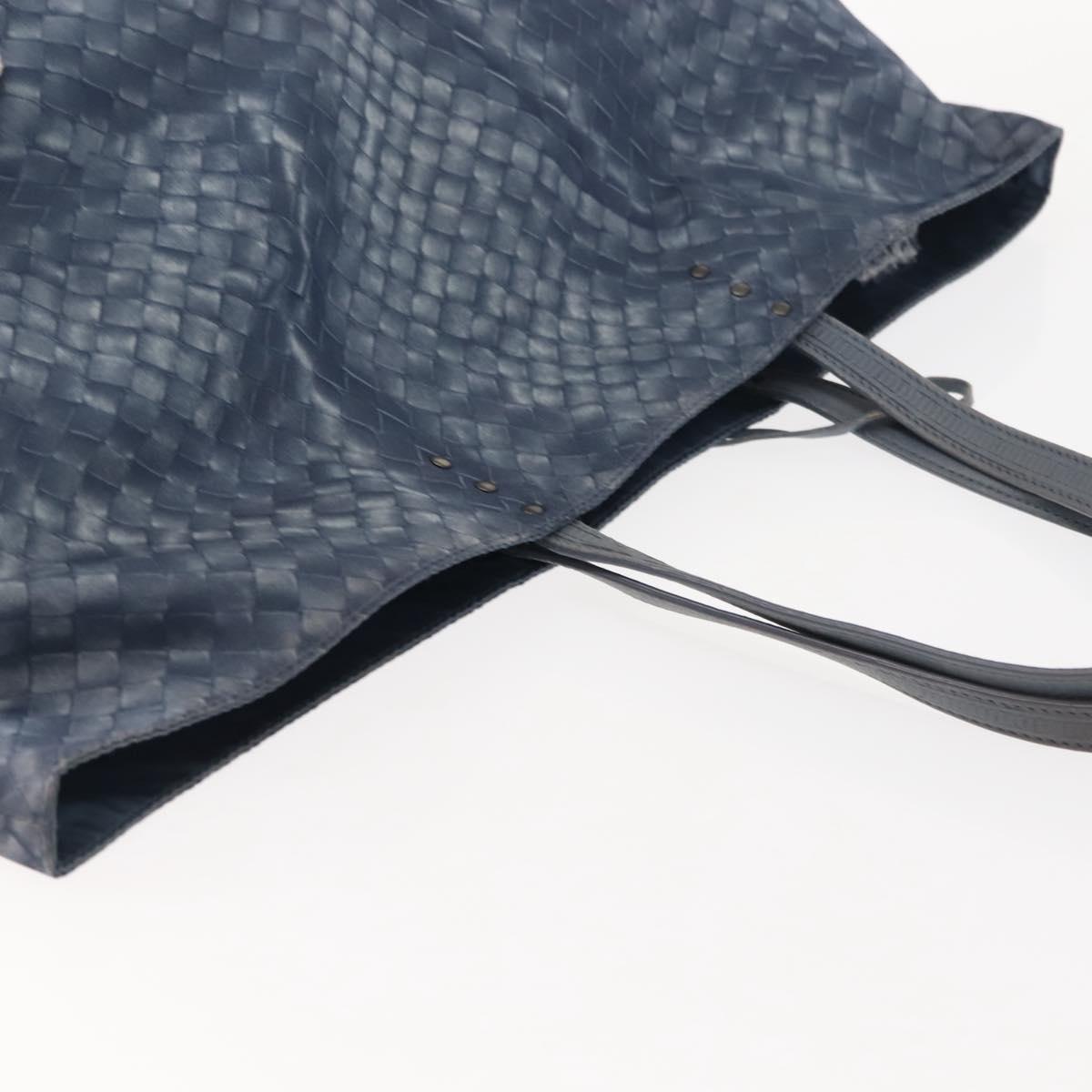 BOTTEGA VENETA INTRECCIATO Transcription Pattern Bag Nylon Blue Auth 147964