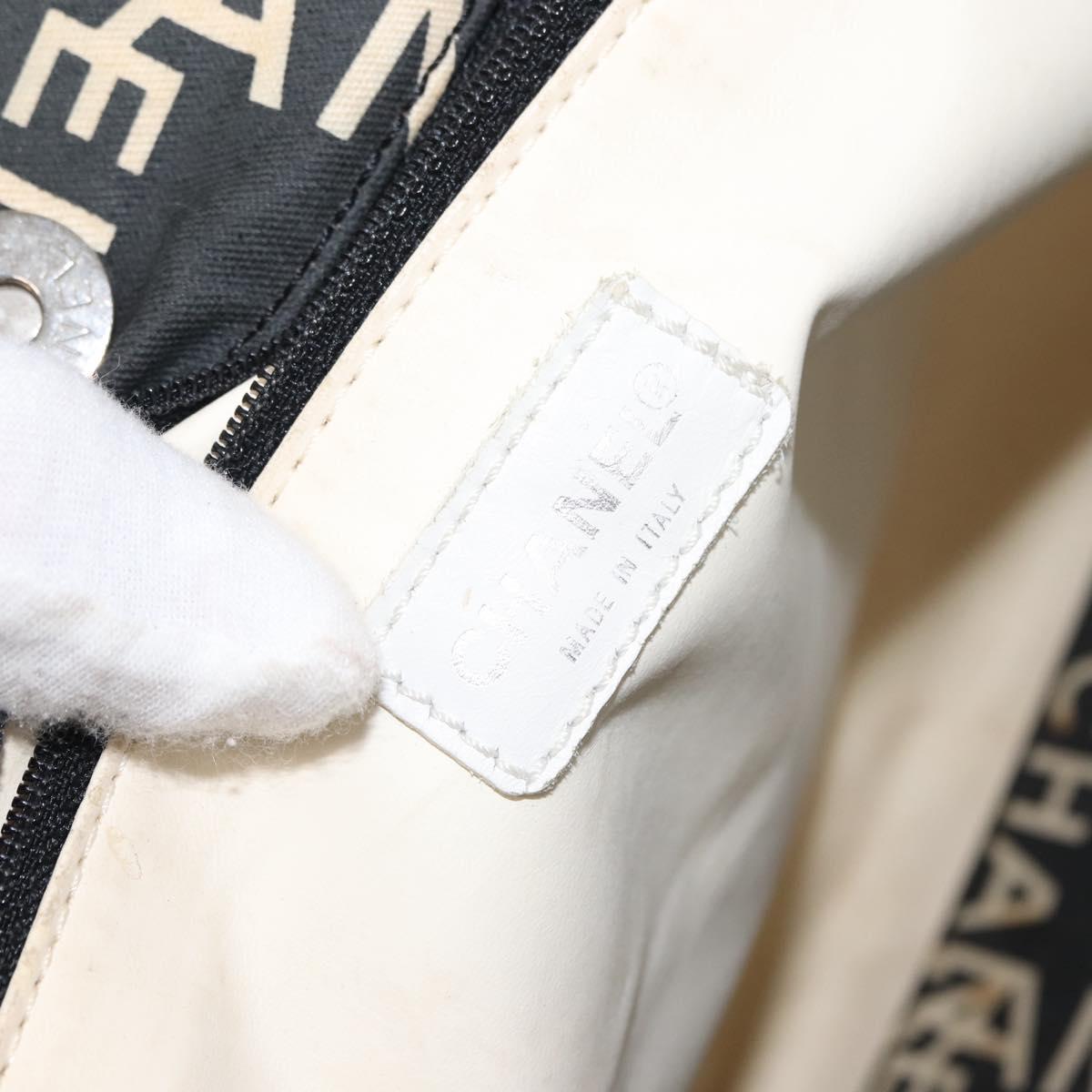 CHANEL Bysy Line Tote Bag Canvas Black CC Auth 147965