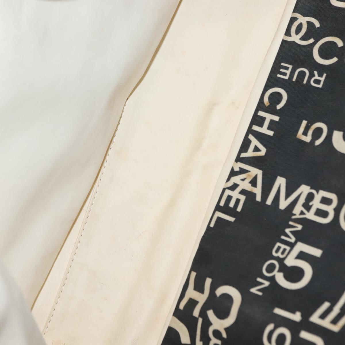 CHANEL Bysy Line Tote Bag Canvas Black CC Auth 147965