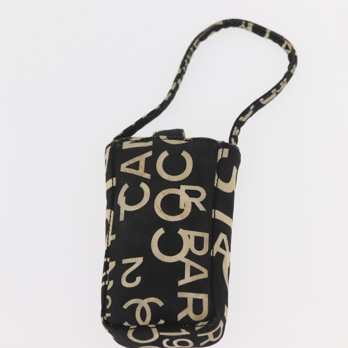 CHANEL Bysy Line Tote Bag Canvas Black CC Auth 147965