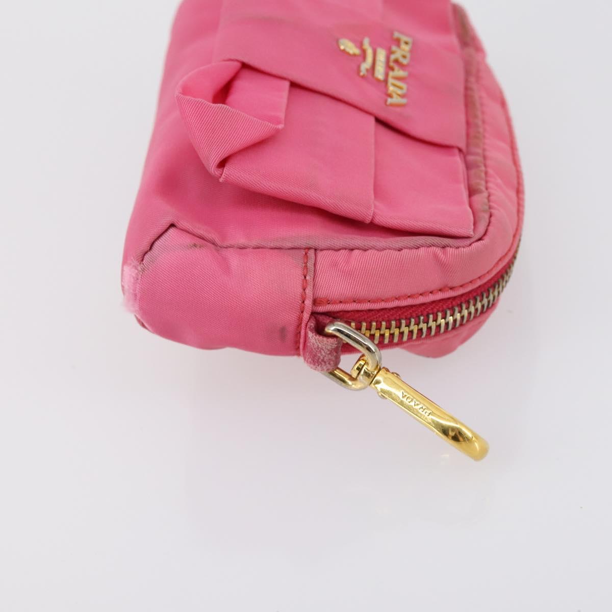 PRADA Tote Bag Nylon 2Set Pink Khaki Auth 147966