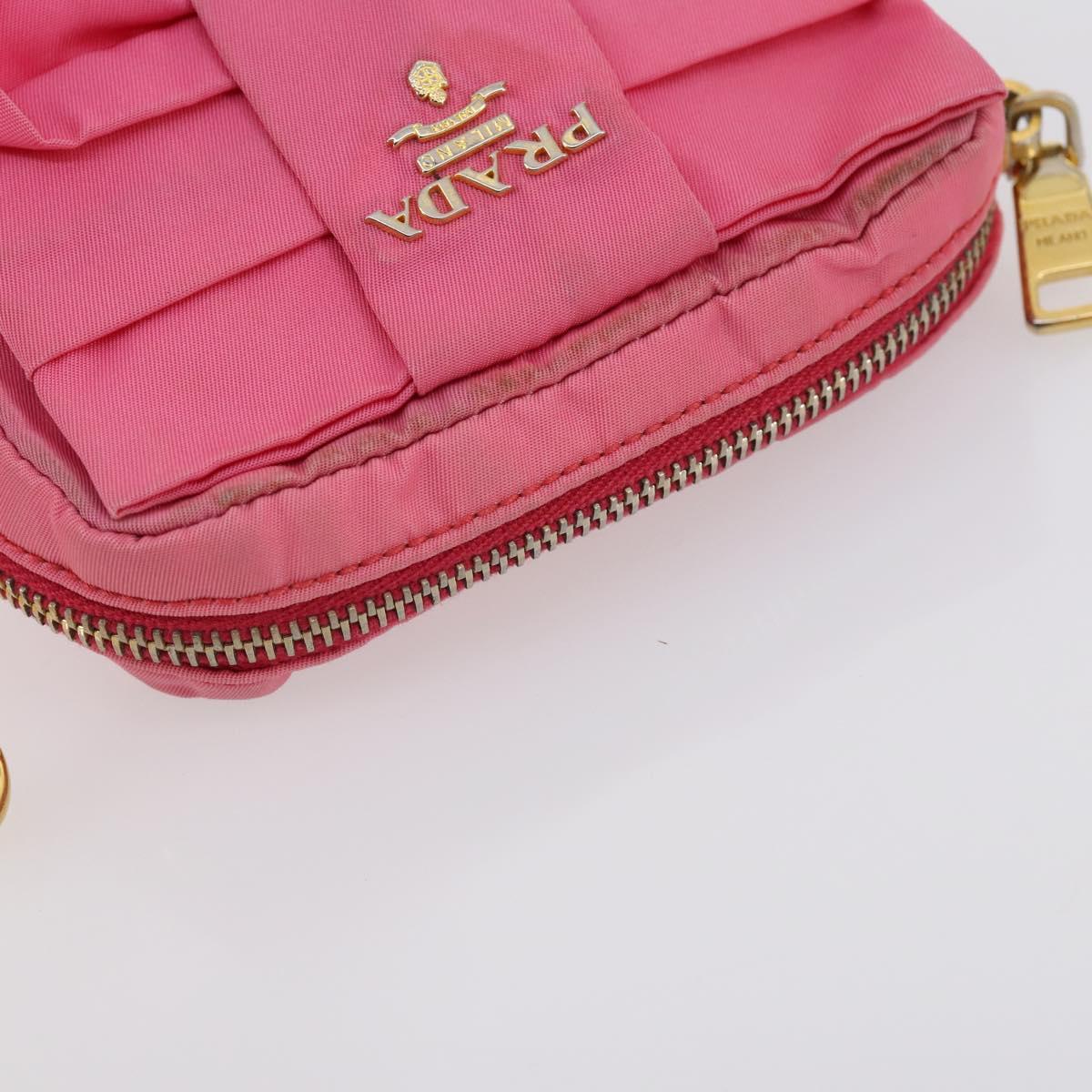 PRADA Tote Bag Nylon 2Set Pink Khaki Auth 147966