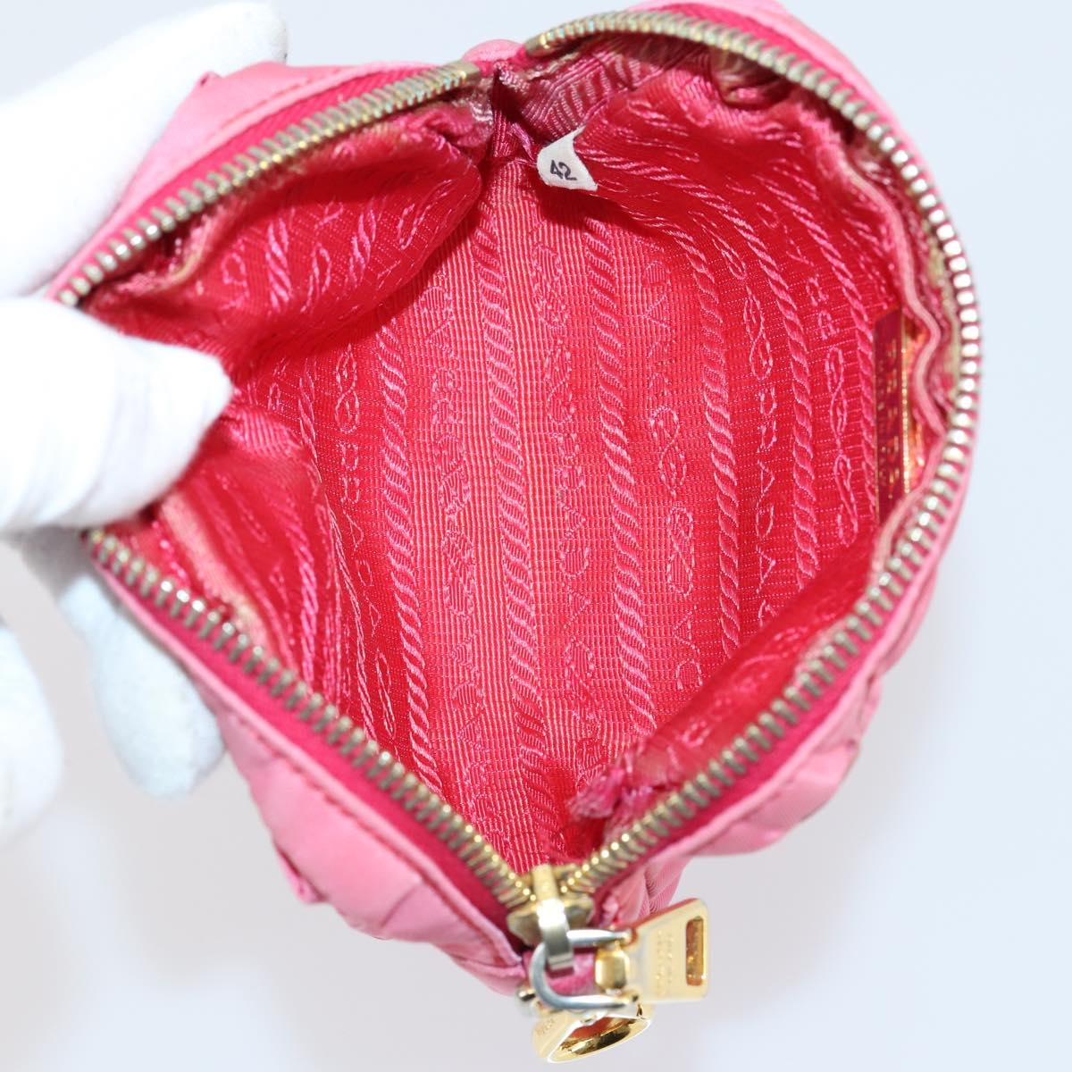 PRADA Tote Bag Nylon 2Set Pink Khaki Auth 147966