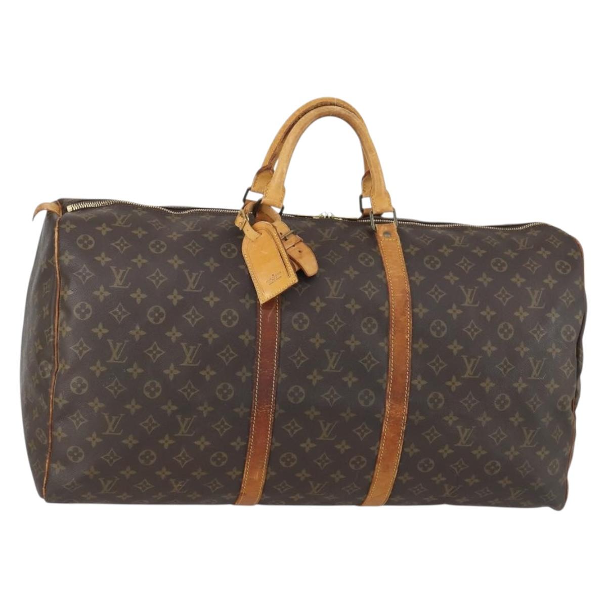 LOUIS VUITTON Monogram Keepall 60 Boston Bag M41422 LV Auth 147986