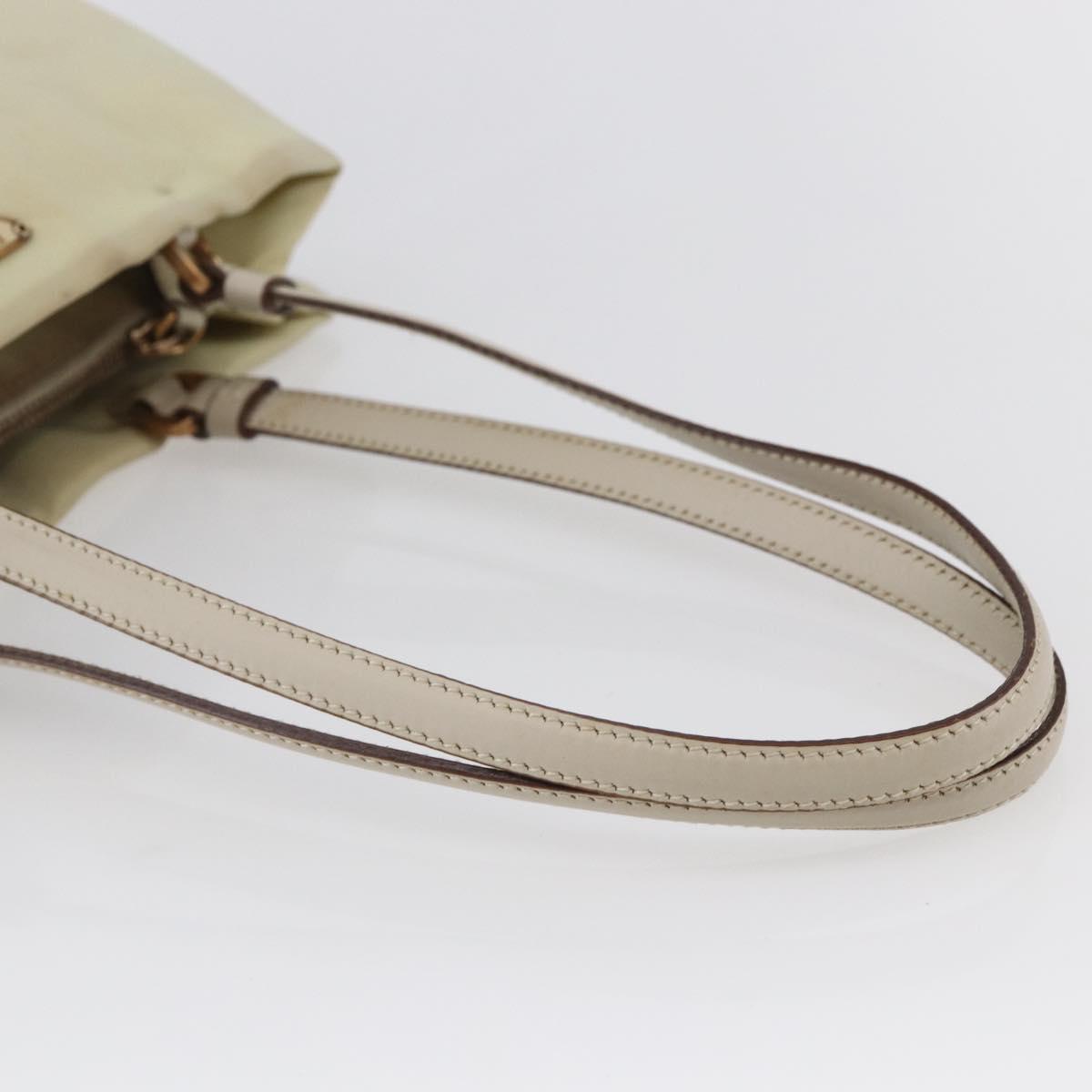 PRADA Tote Bag Nylon Ivory Gold Auth 147996