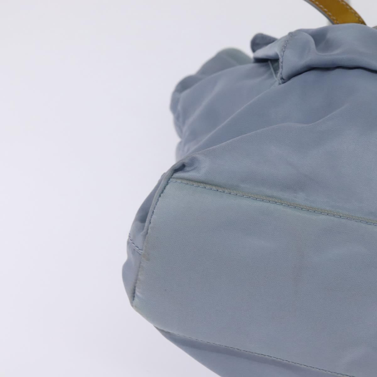 PRADA Tote Bag Nylon Light Blue Silver Auth 147999