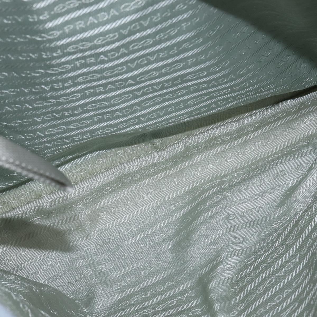 PRADA Tote Bag Nylon Light Blue Silver Auth 147999