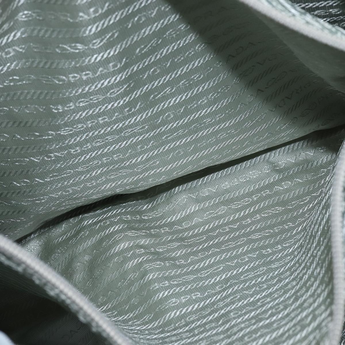 PRADA Tote Bag Nylon Light Blue Silver Auth 147999