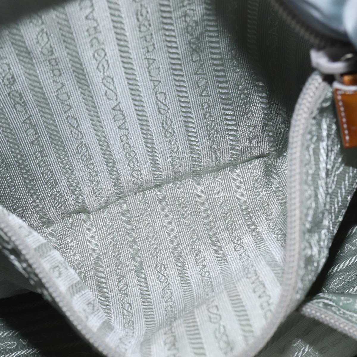 PRADA Tote Bag Nylon Light Blue Silver Auth 147999