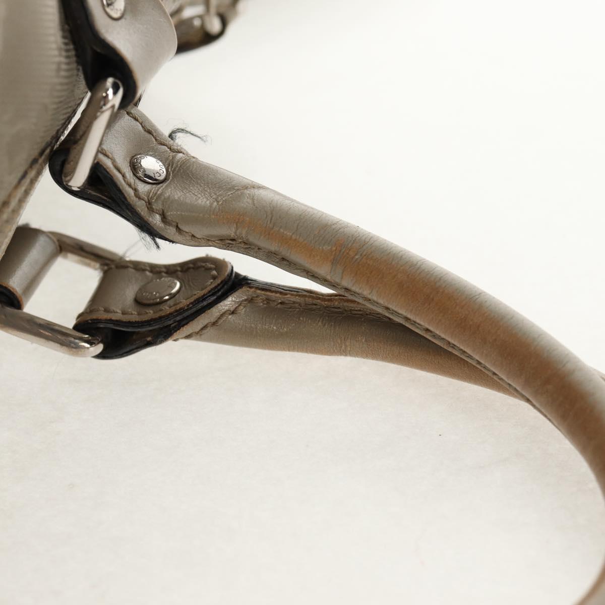 GUCCI GG Implementation Boston Bag PVC 2way Silver 203696 Auth 148000