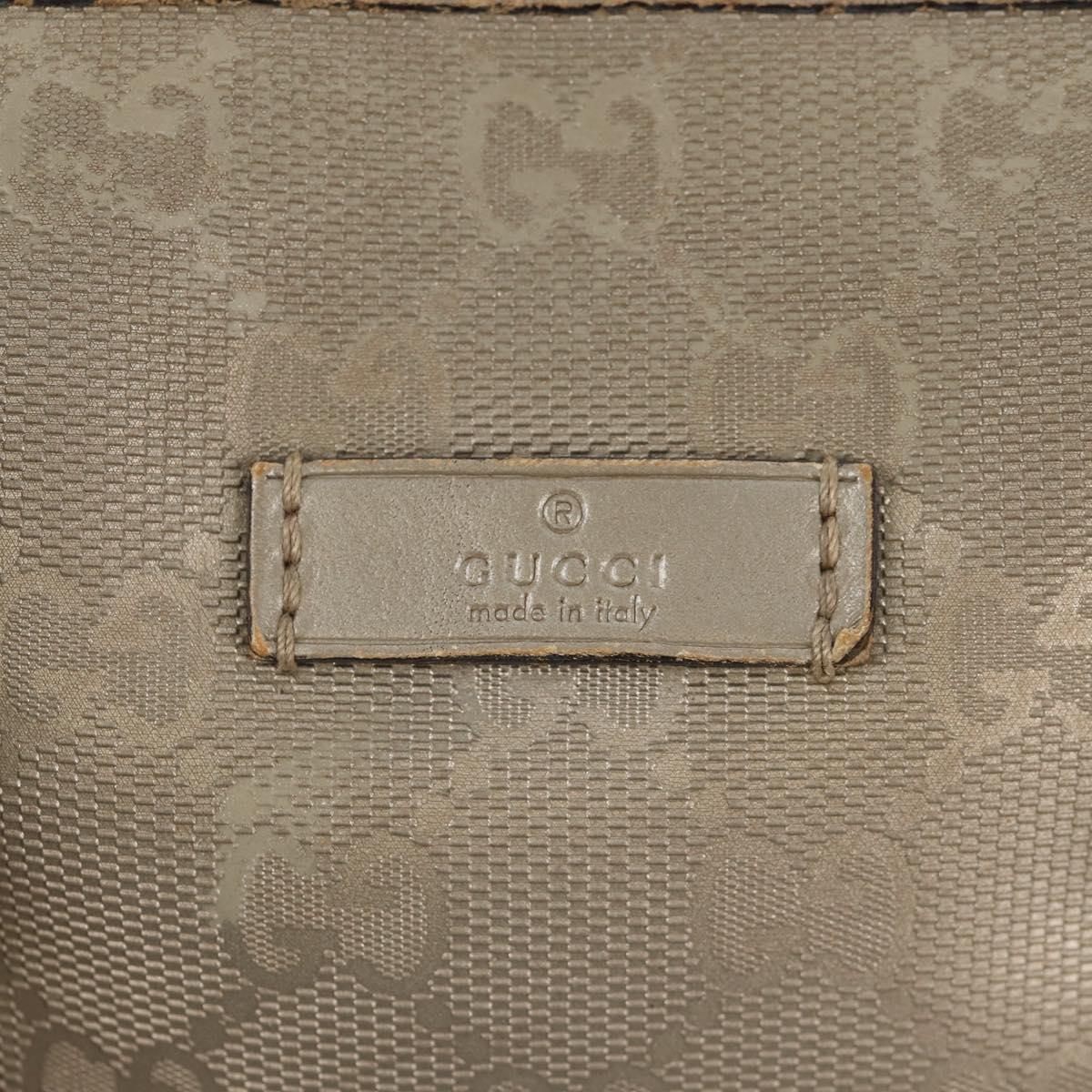 GUCCI GG Implementation Boston Bag PVC 2way Silver 203696 Auth 148000