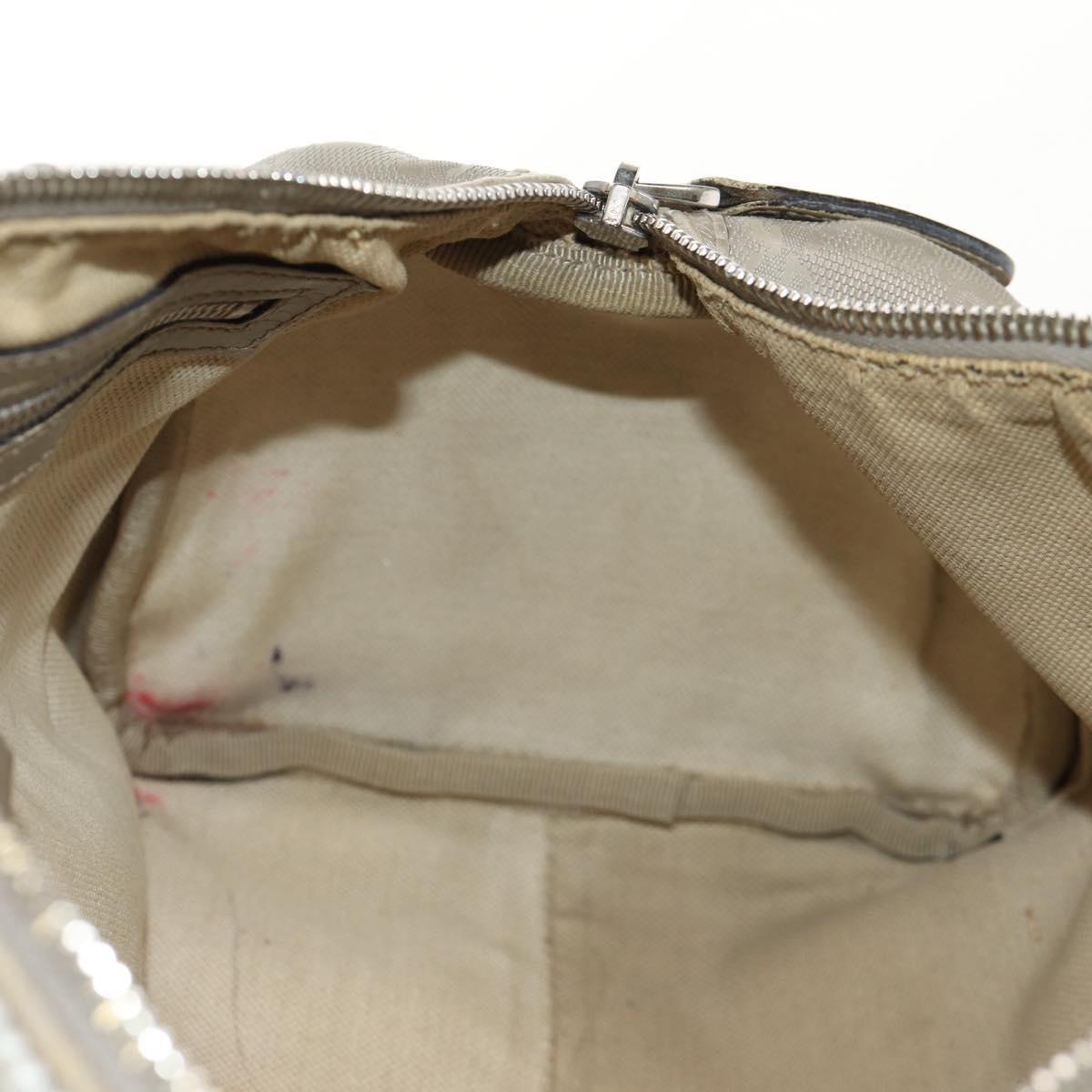 GUCCI GG Implementation Boston Bag PVC 2way Silver 203696 Auth 148000